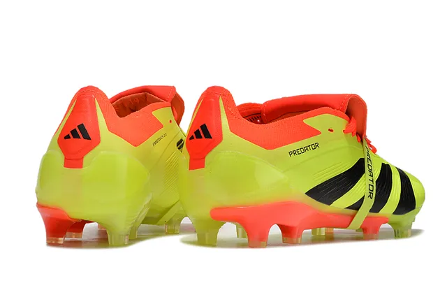 Adidas Predator Yellow Orange Low-Cut Silhouette Lace-Lock Strap Firm-Ground Soccer Shoes 5