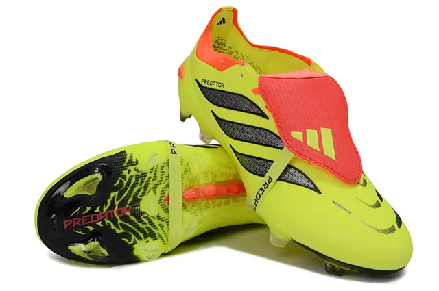 Adidas Predator Zapatos de Fútbol Amarillo Naranja Neón Detalle en la Parte Superior para Tierra Firme 4