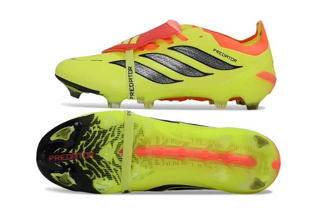 Adidas Predator Zapatos de Fútbol Amarillo Naranja Neón Detalle en la Parte Superior para Tierra Firme 6