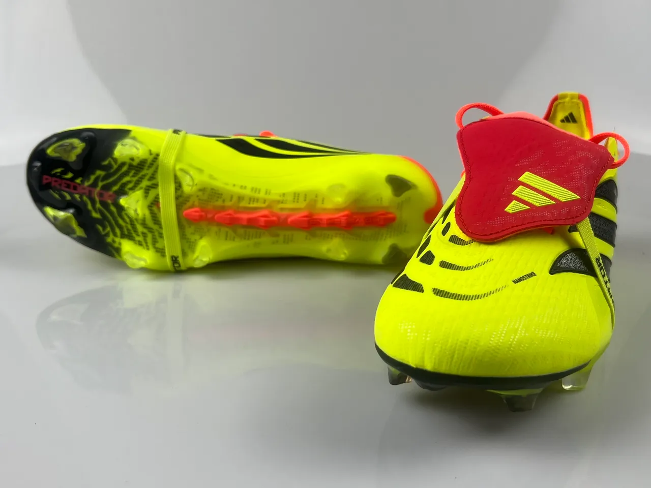 Adidas Predator Zapatos de Fútbol Amarillo Naranja Neón Detalle en la Parte Superior para Tierra Firme 11