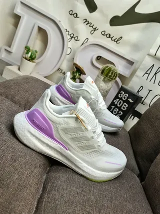 Adidas Pureboost White Knit Lifestyle Sneakers 9