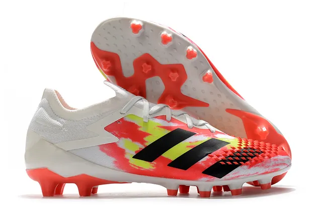 Adidas Rouge Noir Chaussures de Football à Empeine Basse, Ajustement Chaussette, Lacets Asymétriques et Semelle Firm-Ground 3