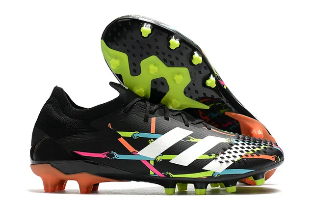 Adidas Rouge Noir Chaussures de Football à Empeine Basse, Ajustement Chaussette, Lacets Asymétriques et Semelle Firm-Ground 4