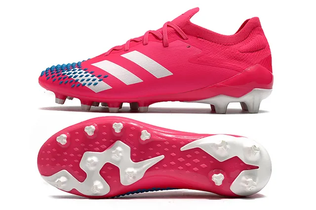 Adidas Rouge Noir Chaussures de Football à Empeine Basse, Ajustement Chaussette, Lacets Asymétriques et Semelle Firm-Ground 19