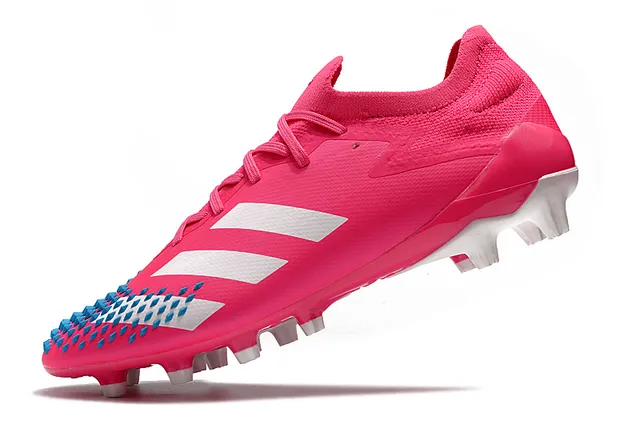 Adidas Rouge Noir Chaussures de Football à Empeine Basse, Ajustement Chaussette, Lacets Asymétriques et Semelle Firm-Ground 21