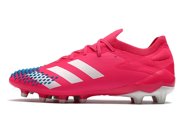 Adidas Rouge Noir Chaussures de Football à Empeine Basse, Ajustement Chaussette, Lacets Asymétriques et Semelle Firm-Ground 22