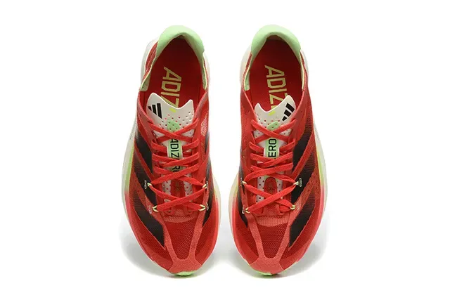 Adidas Red Green Engineered Mesh Upper Three-Stripe Side Panel Running Shoes 2
