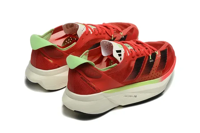 Adidas Red Green Engineered Mesh Upper Three-Stripe Side Panel Running Shoes 3