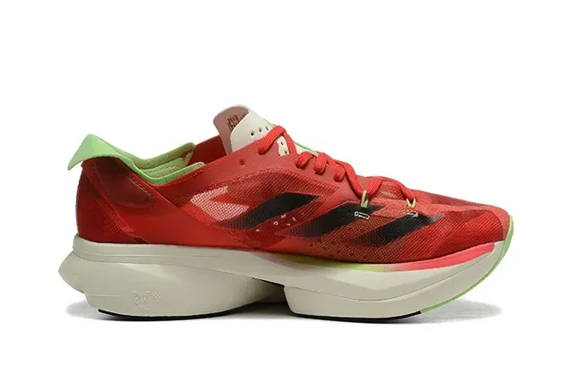 Adidas Red Green Engineered Mesh Upper Three-Stripe Side Panel Running Shoes 5