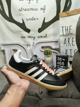 Adidas Samba Black White Peach Pink Lifestyle Sneakers 5