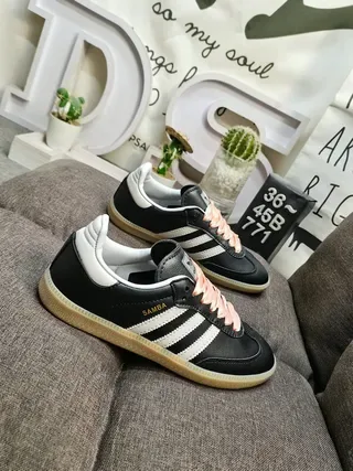 Adidas Samba Black White Peach Pink Lifestyle Sneakers 9