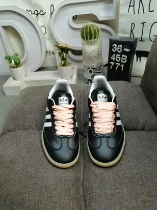 Adidas Samba Black White Peach Pink Lifestyle Sneakers 10