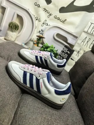 Adidas Samba Classic White Navy Pink Lifestyle Sneakers 7