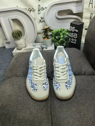 Adidas Samba Floral Print Light Blue Lifestyle Sneakers 10