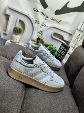 Adidas Samba Gray Beige Low-Top Suede Upper Lifestyle Sneakers 9