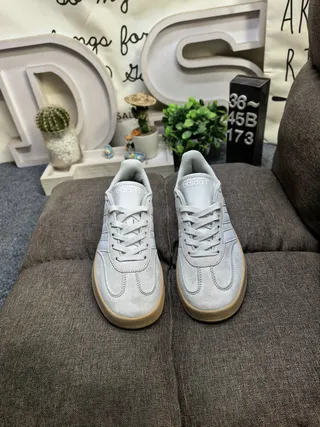 Adidas Samba Gray Beige Low-Top Suede Upper Lifestyle Sneakers 10