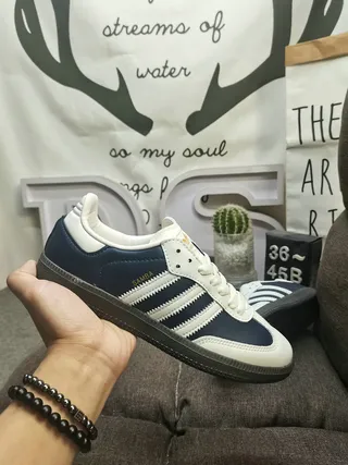 Adidas Samba Navy and White Lifestyle Sneakers 5
