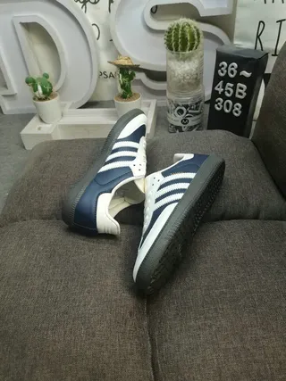 Adidas Samba Navy and White Lifestyle Sneakers 6