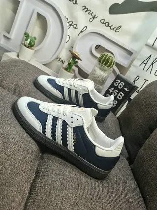 Adidas Samba Navy and White Lifestyle Sneakers 7