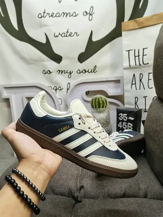 Adidas Samba Navy and White Lifestyle Sneakers 5