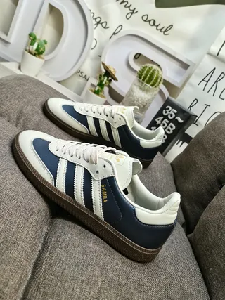 Adidas Samba Navy and White Lifestyle Sneakers 7