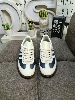 Adidas Samba Navy and White Lifestyle Sneakers 10