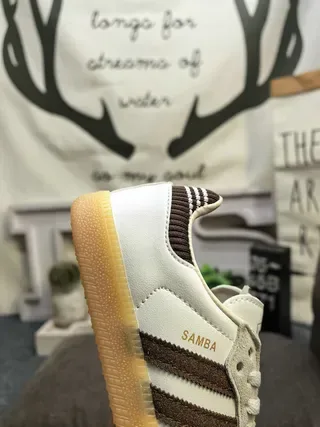 Adidas Samba Off-White and Brown Lifestyle Sneakers 3