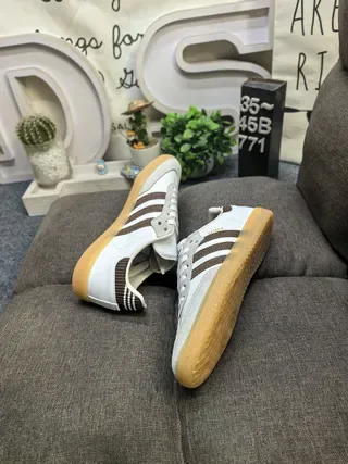 Adidas Samba Off-White and Brown Lifestyle Sneakers 6