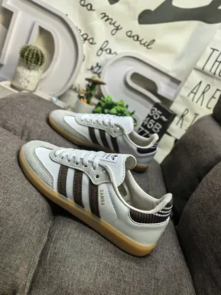 Adidas Samba Off-White and Brown Lifestyle Sneakers 7