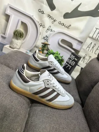 Adidas Samba Off-White and Brown Lifestyle Sneakers 9