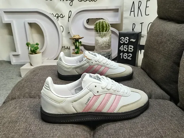 Adidas Samba Off-White and Pink Lifestyle Sneakers 2
