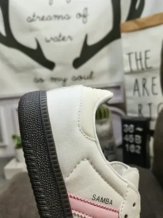 Adidas Samba Off-White and Pink Lifestyle Sneakers 4