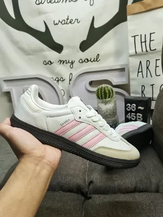 Adidas Samba Off-White and Pink Lifestyle Sneakers 6