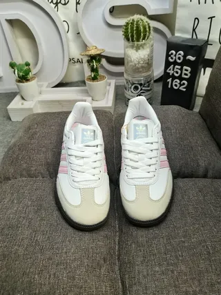 Adidas Samba Off-White and Pink Lifestyle Sneakers 11
