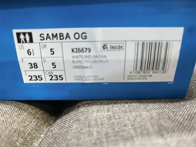 Adidas Samba Off-White and Red Lifestyle Sneakers 2