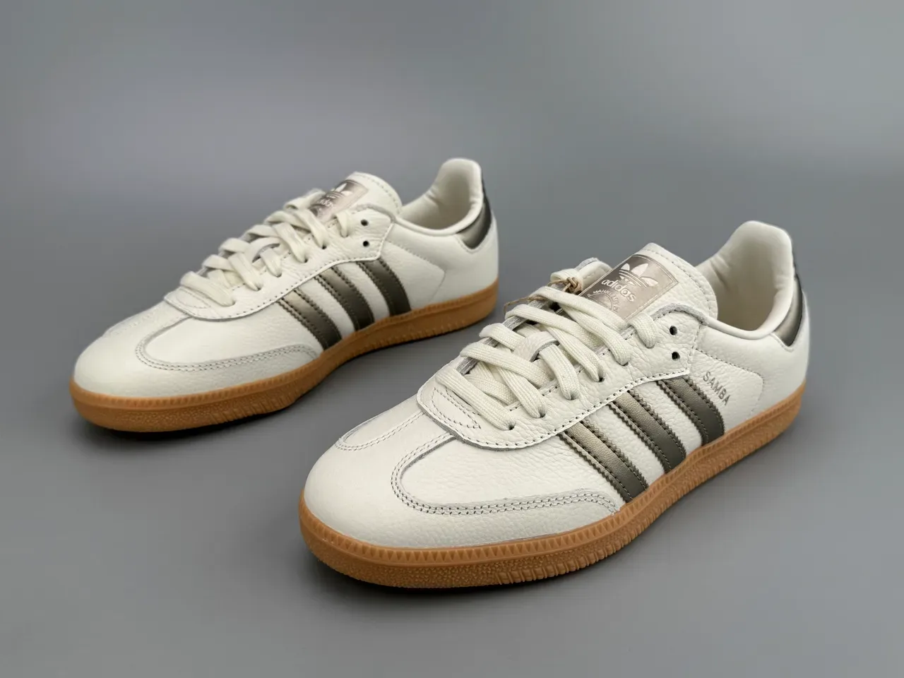 Adidas Samba Off-White Metallic Silver Lifestyle Sneakers 2