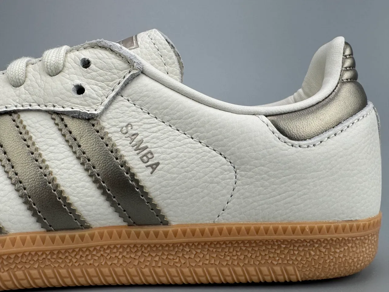 Adidas Samba Off-White Metallic Silver Lifestyle Sneakers 4