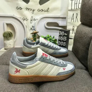 Adidas Samba OG Off-White Gray Red Embroidered Lifestyle Sneakers