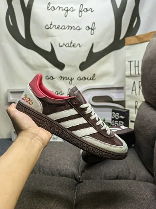 Adidas Samba OG Off-White Gray Red Embroidered Lifestyle Sneakers 15