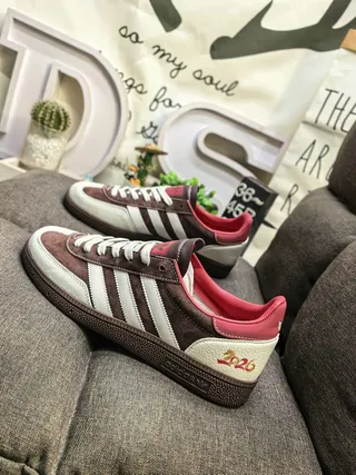Adidas Samba OG Off-White Gray Red Embroidered Lifestyle Sneakers 17