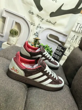 Adidas Samba OG Off-White Gray Red Embroidered Lifestyle Sneakers 19