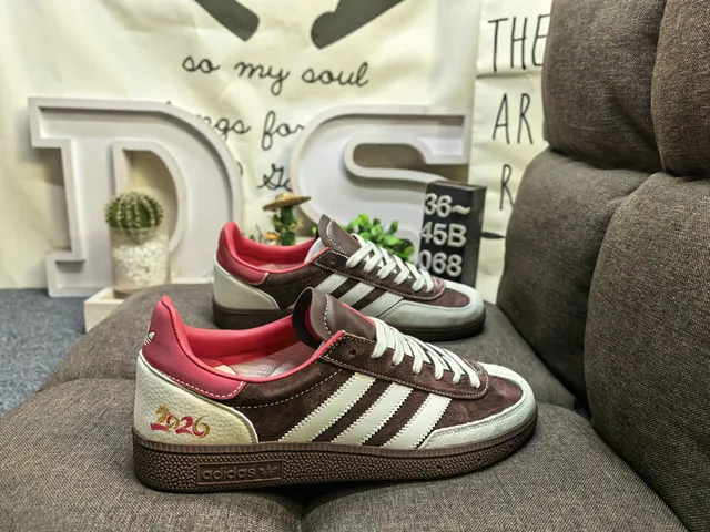 Adidas Samba OG Off-White Gray Red Embroidered Lifestyle Sneakers 21