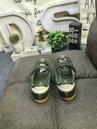 Adidas Samba OG Olive Green Textured Knit Lifestyle Sneakers 8