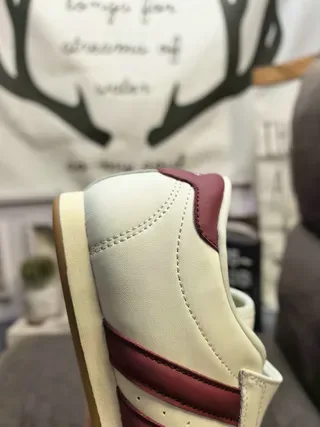 Adidas Samba OG White and Burgundy Lifestyle Sneakers 3