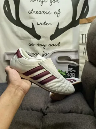 Adidas Samba OG White and Burgundy Lifestyle Sneakers 5