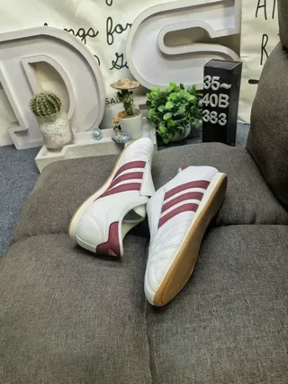 Adidas Samba OG White and Burgundy Lifestyle Sneakers 6
