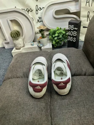 Adidas Samba OG White and Burgundy Lifestyle Sneakers 8
