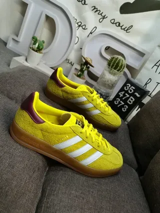 Adidas Samba OG Tênis Lifestyle em Camurça Amarelo Marrom 9