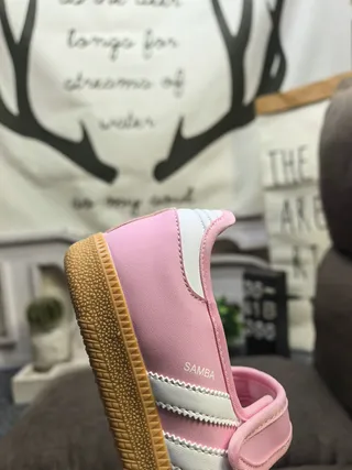 Adidas Samba Pink and Gray Lifestyle Sneakers 3