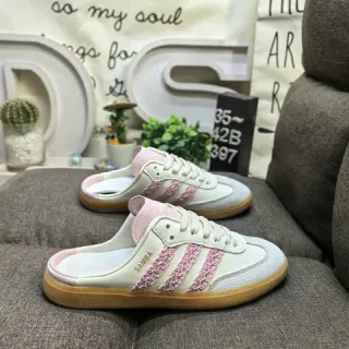 Adidas Samba Pink Textured Stripe Slip-On Lifestyle Sneakers